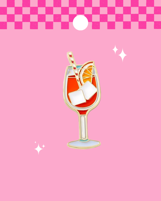 Aperol Spritz Summer Cocktail Enamel Pin Badge