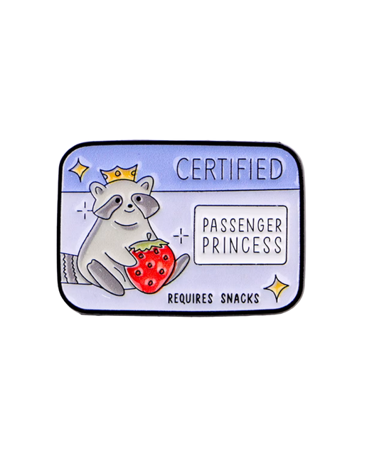 Raccoon Passenger Princess Enamel Pin Badge