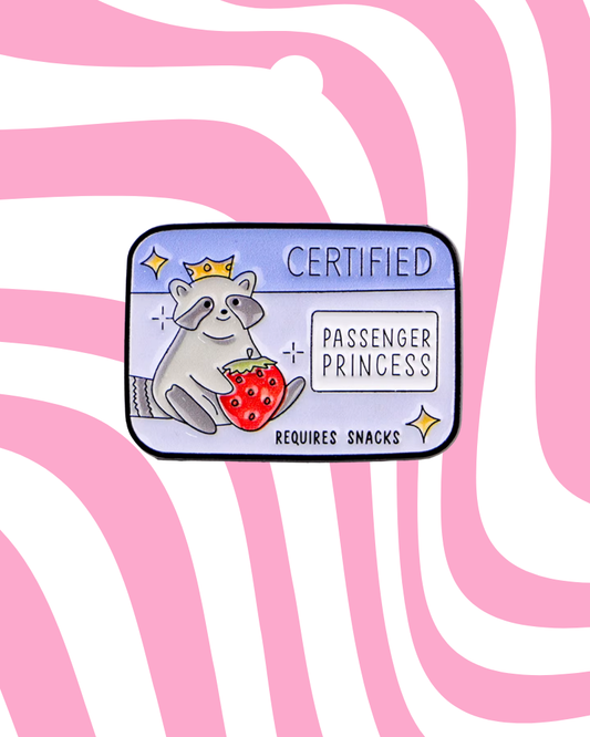 Raccoon Passenger Princess Enamel Pin Badge