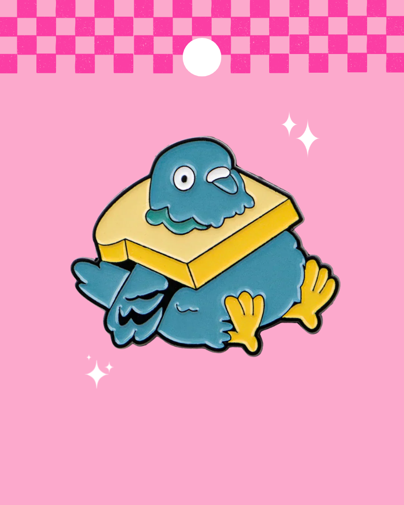 Pigeon in Bread Enamel Pin Badge