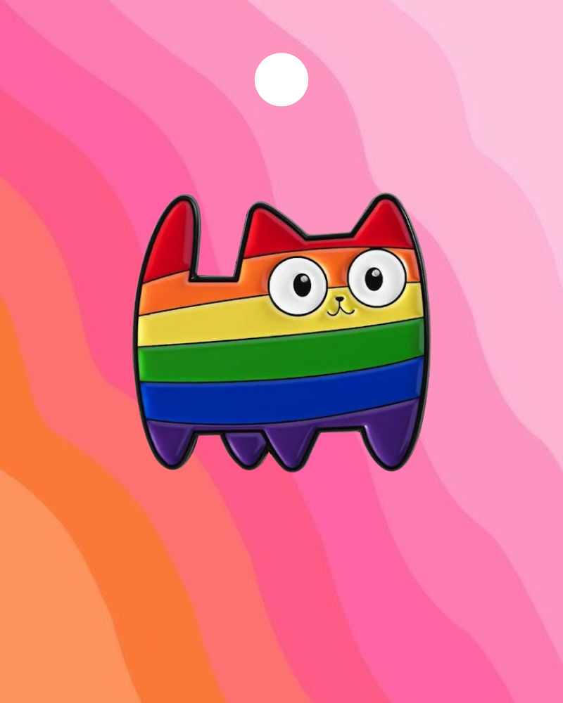 Rainbow Cat Enamel Pin Badge