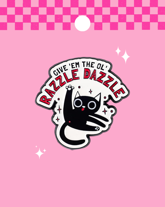 Razzle Dazzle Cat Butt Enamel Pin Badge