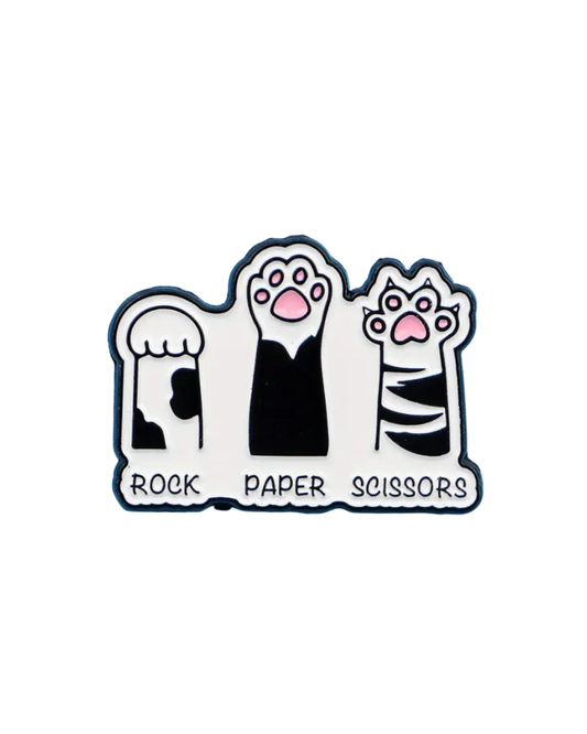 Rock Paper Scissors Cat Paws Enamel Pin Badge