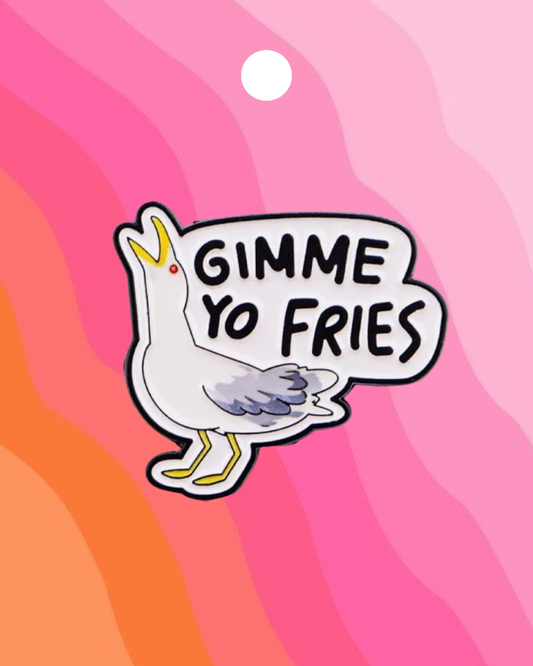Seagull Gimme Yo Fries Enamel Pin Badge
