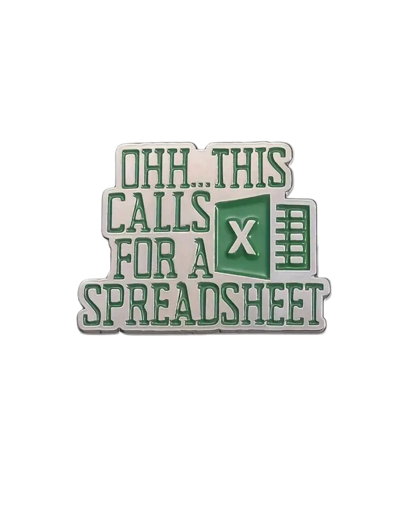 Microsoft Office Excel Spreadsheet Enamel Pin Badge