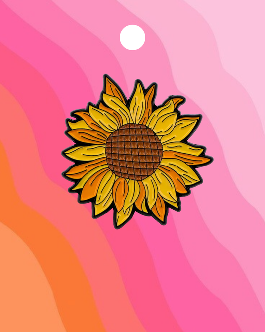 Summer Sunflower Enamel Pin Badge