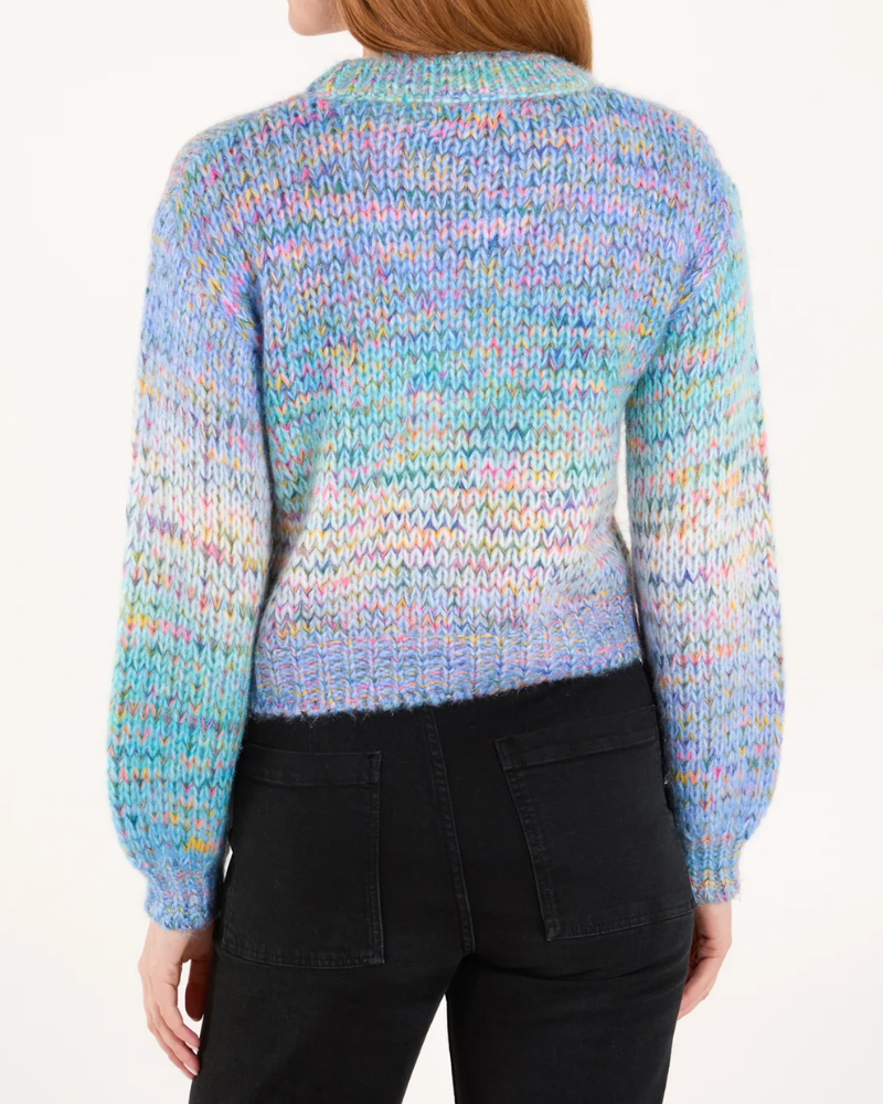 Blue Ombre Soft Knit Cropped Jumper