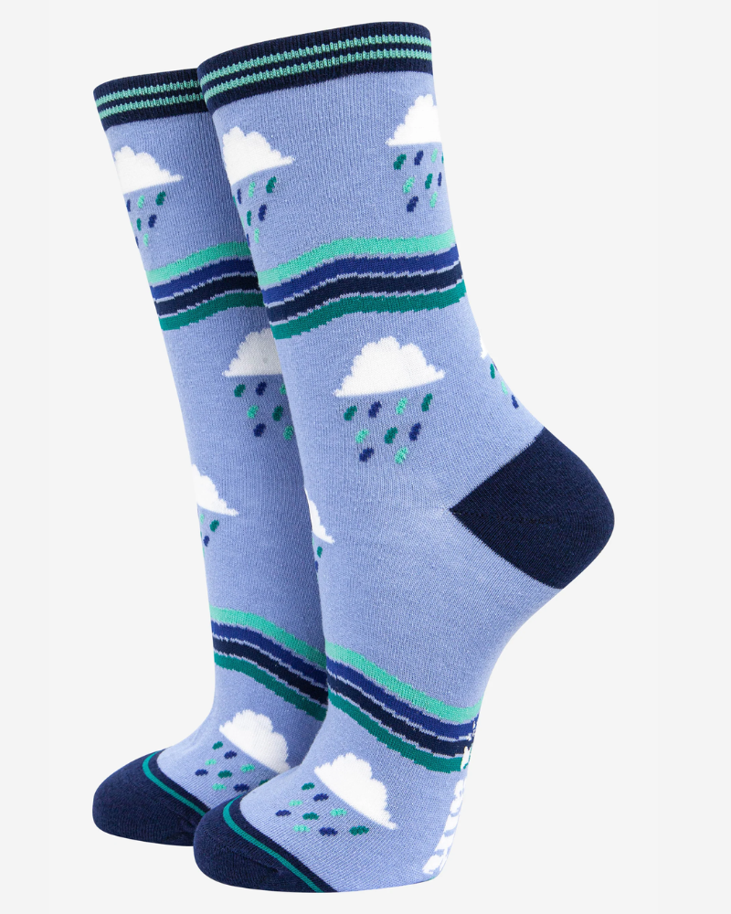 Blue Rainclouds Bamboo Socks