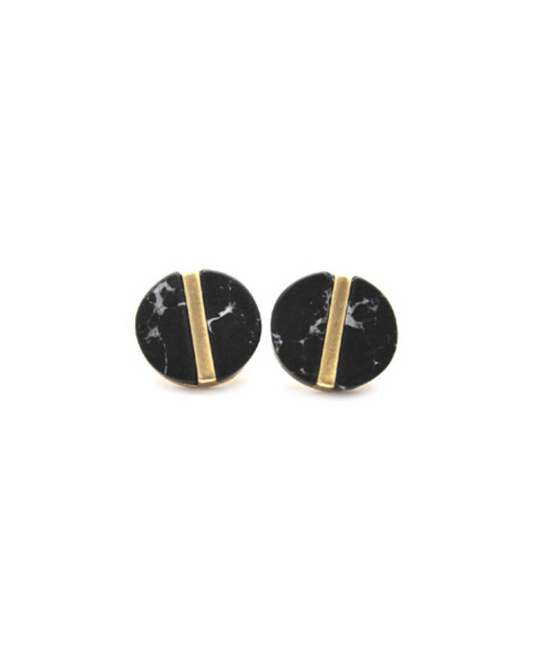 Howlite Round Earrings