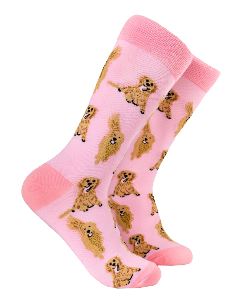 Pink I'm A Retriever Golden Retriever Crew Socks