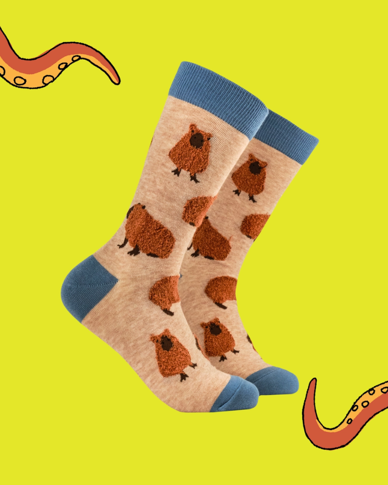 Fluffy Capybara Crew Socks