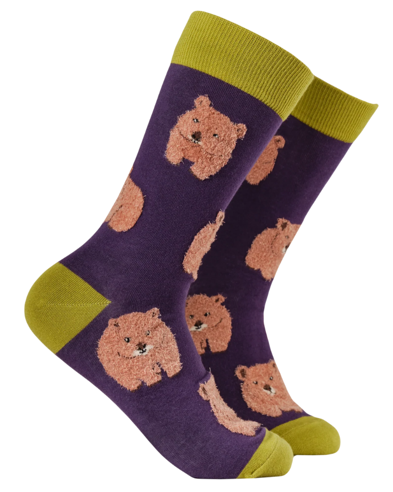 Fluffy Wombat Crew Socks