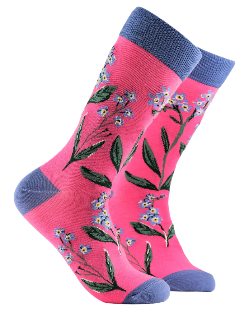 Forget Me Not Floral Crew Socks