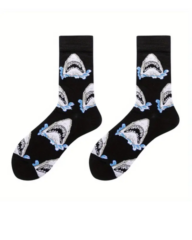 Jaws Shark Unisex Socks Black