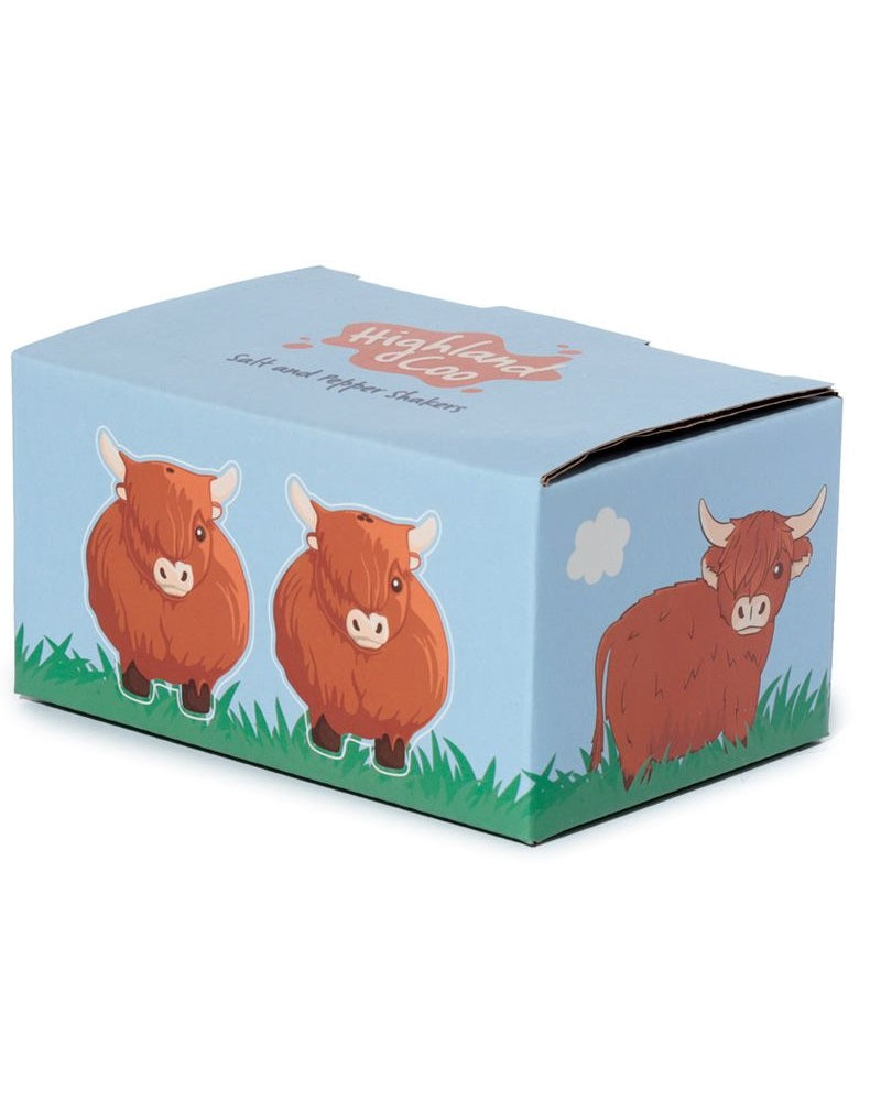 Highland Coo Cow Ceramic Salt & Pepper Set