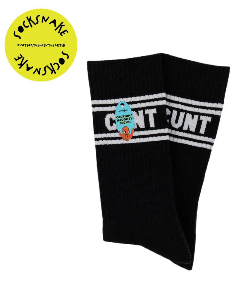 Cunt Sweary Sport Socks Black & White