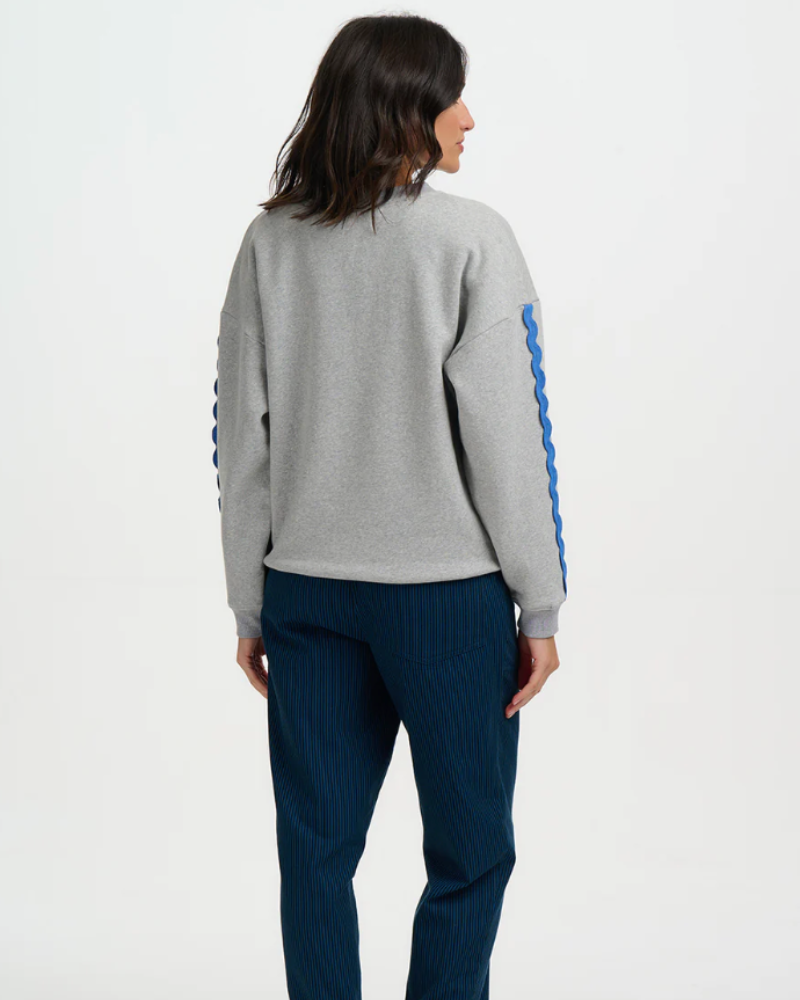 Eadie Grey Marl Lobster Relaxed Sweatshirt By Sugarhill Brighton