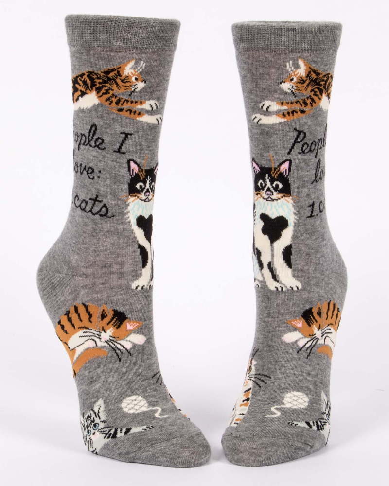 People I Love Cats Ladies Crew Socks