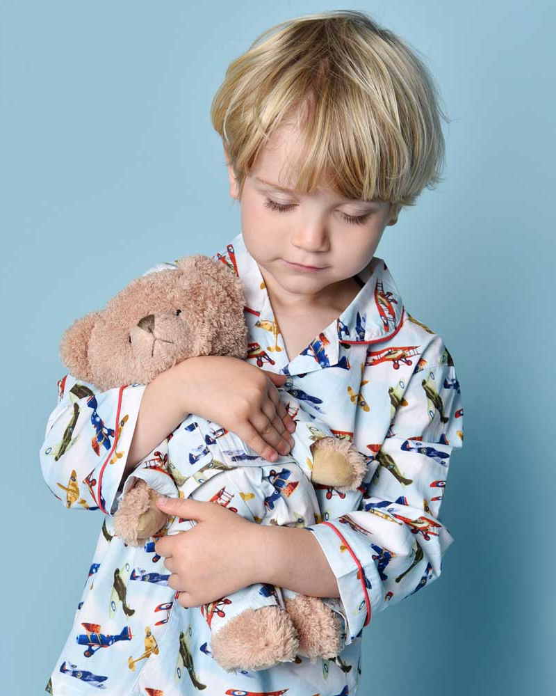 Teddy Bear In Vintage Plane Pyjamas