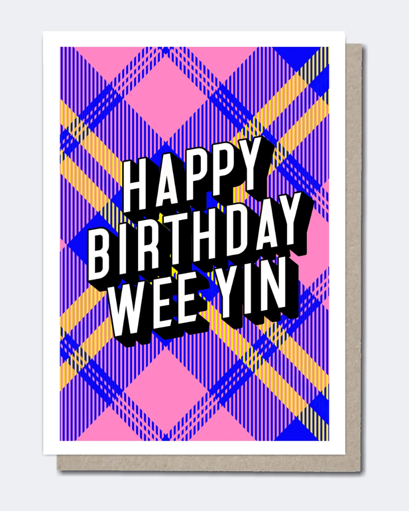 Happy Birthday Wee Yin Tartan Card