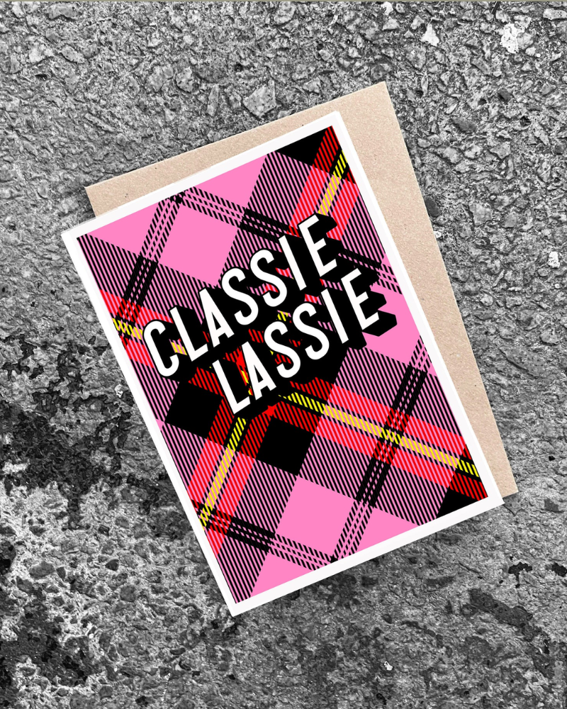 Classie Lassie Tartan Greeting Card
