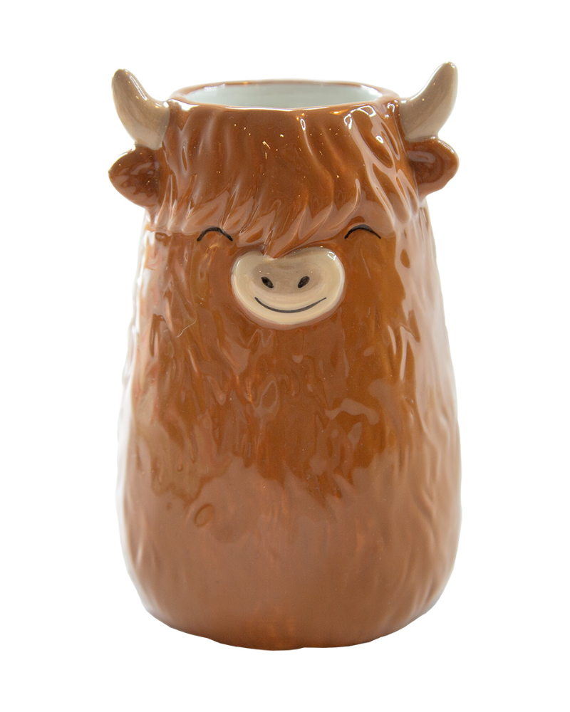 Small Highland Cow Shaped Vase
