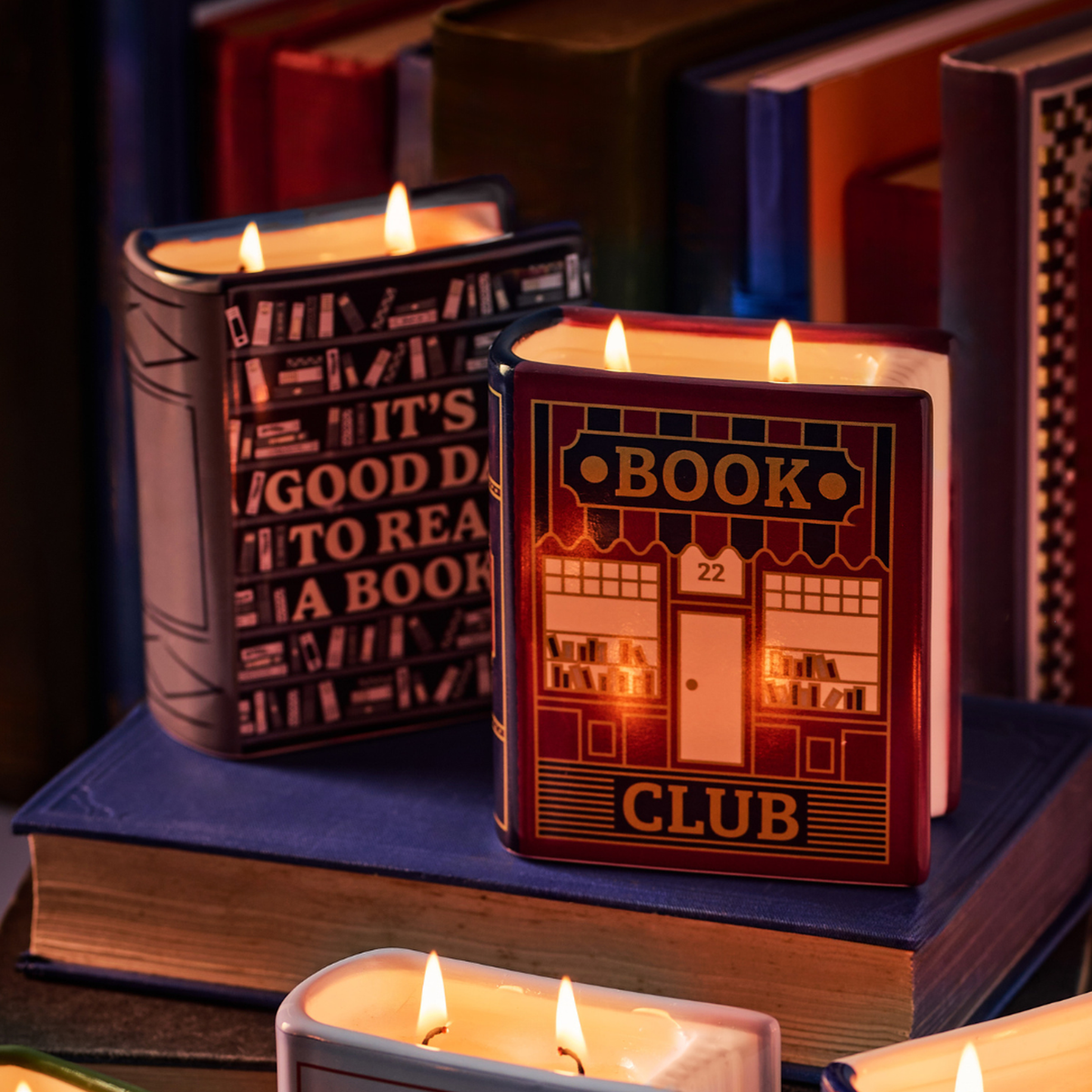 Book Club Book-Shaped Ceramic Candle