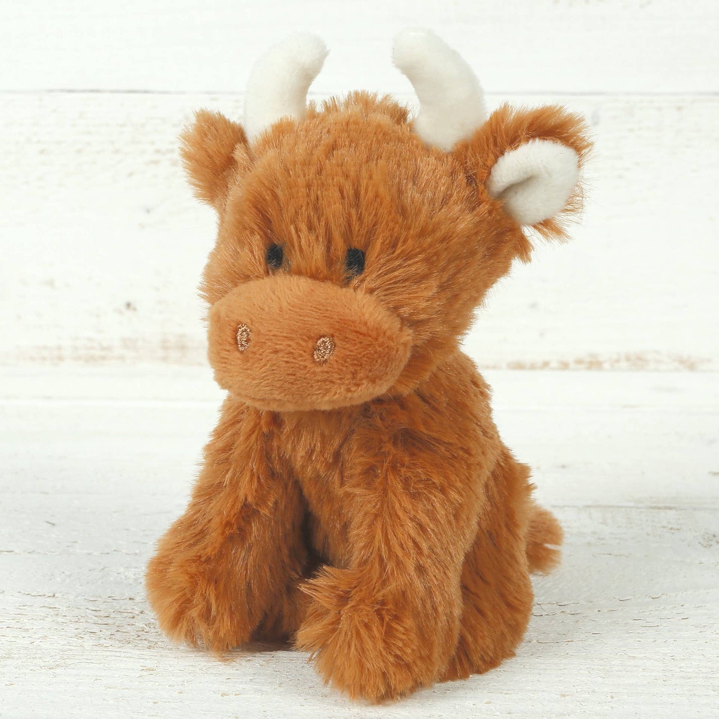 Mini Highland Cow Plush Toy in Brown