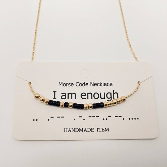I Am Enough Morse Code Necklace