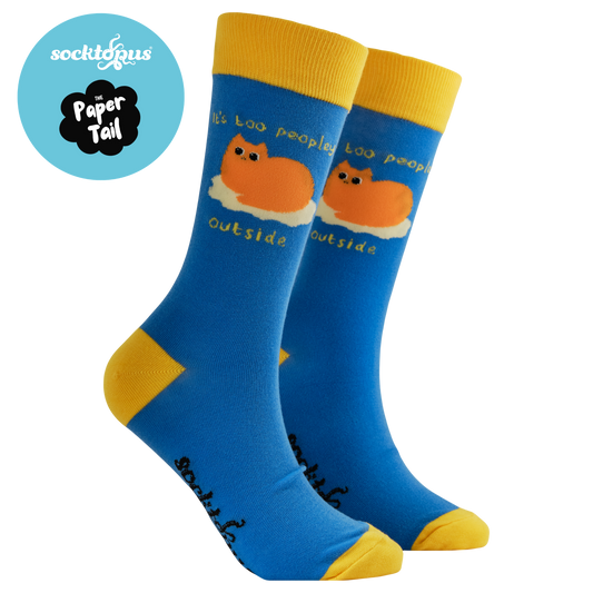 It's Too Peopley Outside Socks in Blue