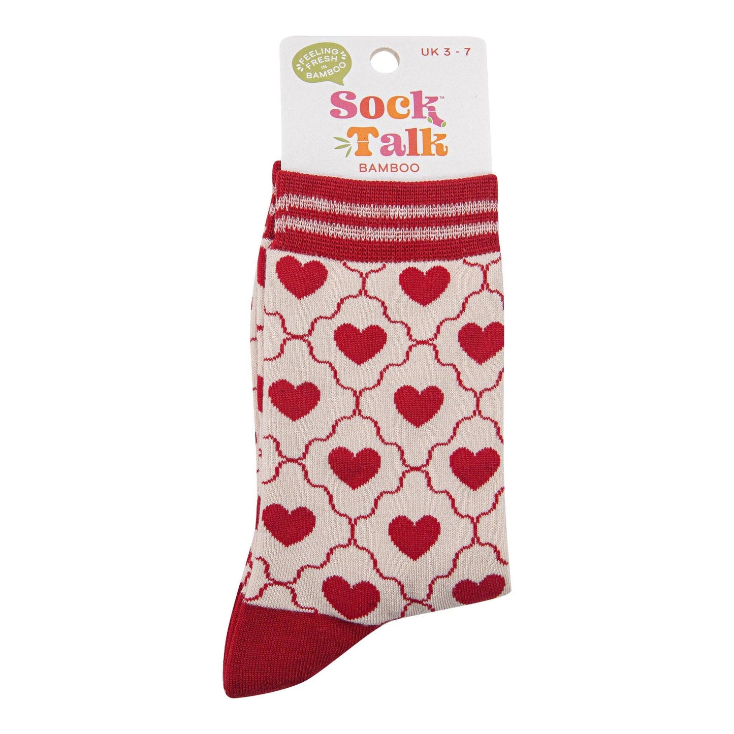Heart Ribbon Bamboo Crew Socks
