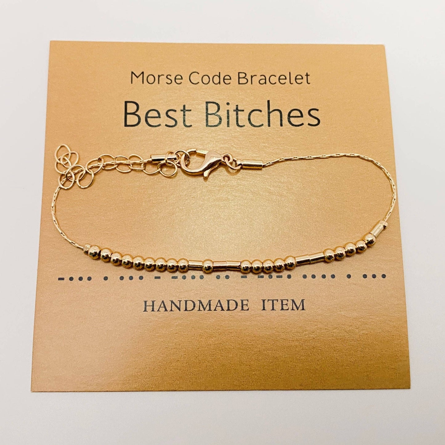 BEST BITCHES Handmade Golden Morse Code Bracelets