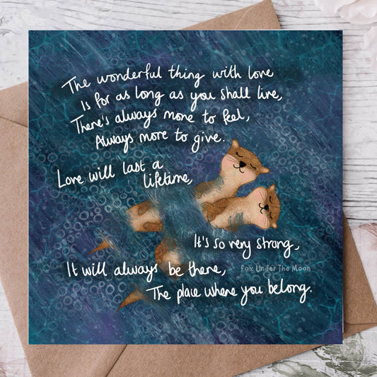 Otters in Love Greeting Card