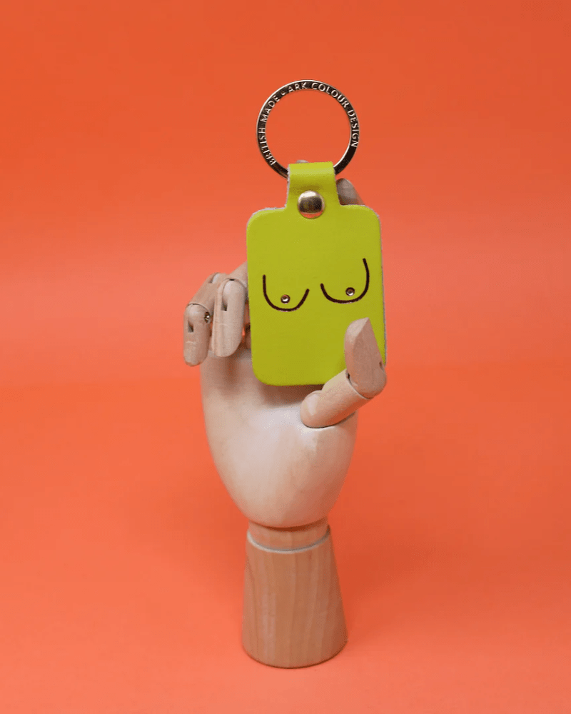 Assorted Boob Leather Keyrings By Ark Colour Design - Pink Poodle Boutique - ARK - KEY - BOOB - ACIDGREEN