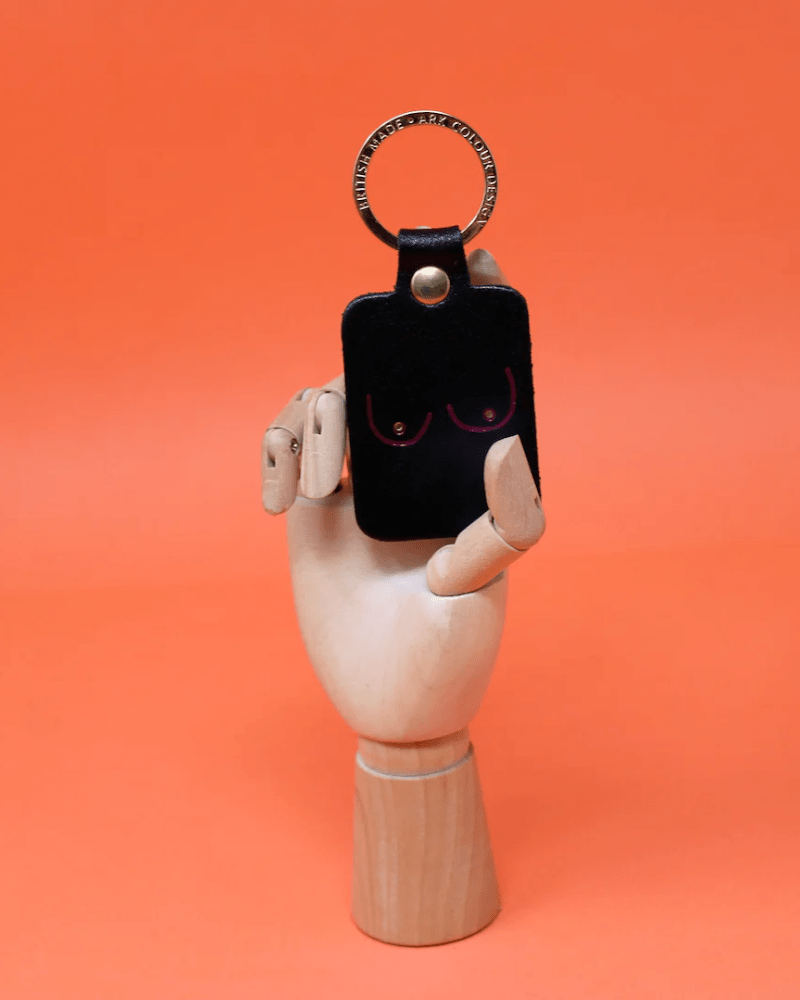 Assorted Boob Leather Keyrings By Ark Colour Design - Pink Poodle Boutique - ARK - KEY - BOOB - BLACK