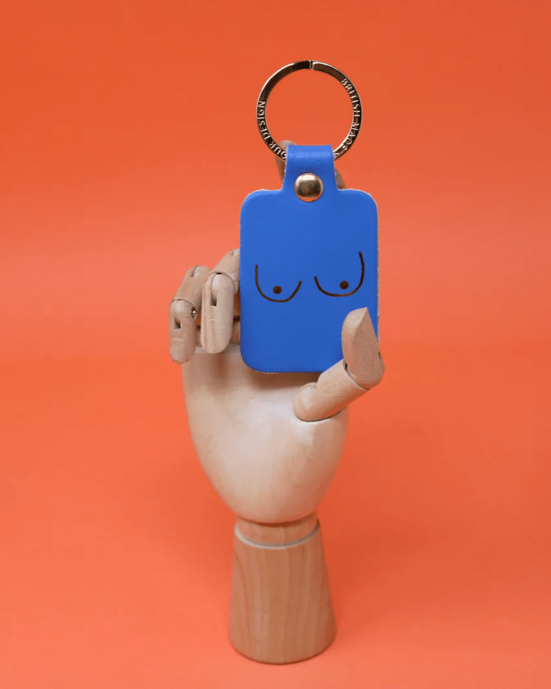 Assorted Boob Leather Keyrings By Ark Colour Design - Pink Poodle Boutique - ARK - KEY - BOOB - BLUE
