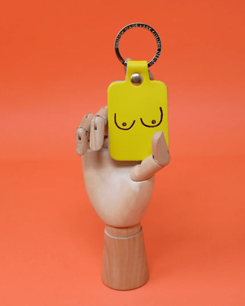 Assorted Boob Leather Keyrings By Ark Colour Design - Pink Poodle Boutique - ARK - KEY - BOOB - YELLOW