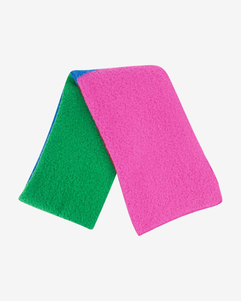 Aster Green & Pink Colour Block Heavyweight Scarf - Pink Poodle Boutique - 1516GRPI
