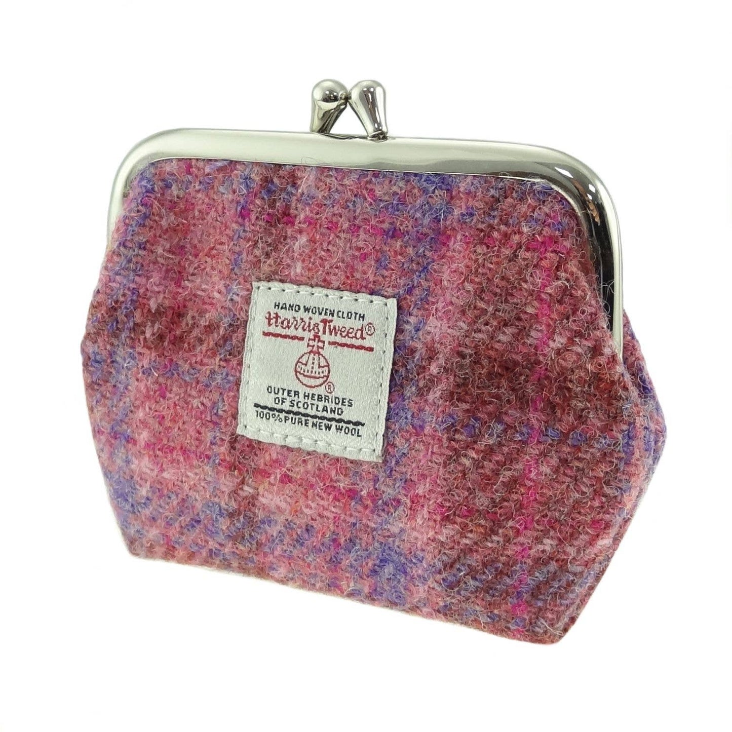 Harris Tweed 'Eigg' Small Clasp Purse in Pink