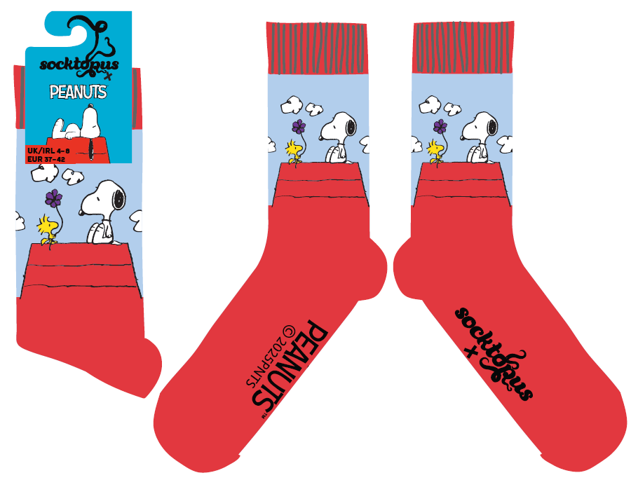 Peanuts Snoopy and Woodstock Crew Socks