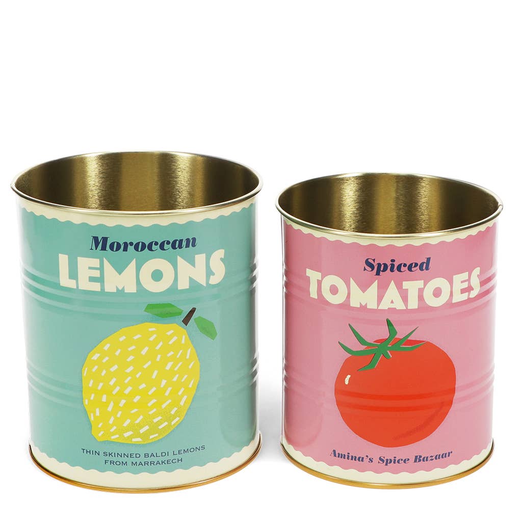 Lemon & Tomato Storage Tins Set of 2
