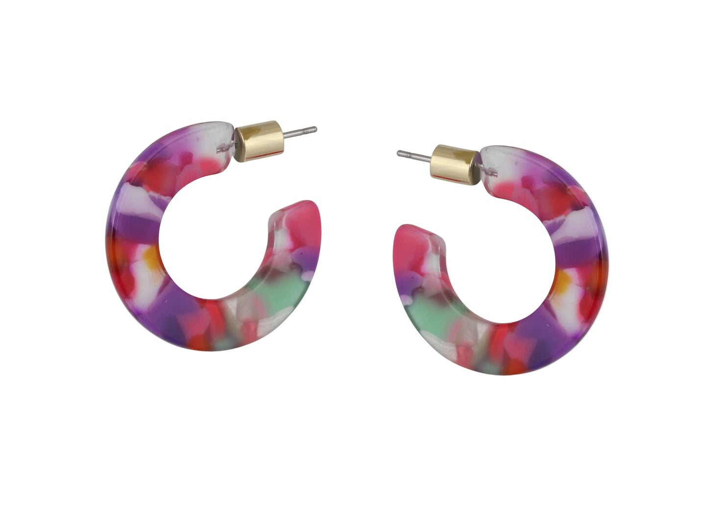 Erica Oval Hoop Earrings in Pink