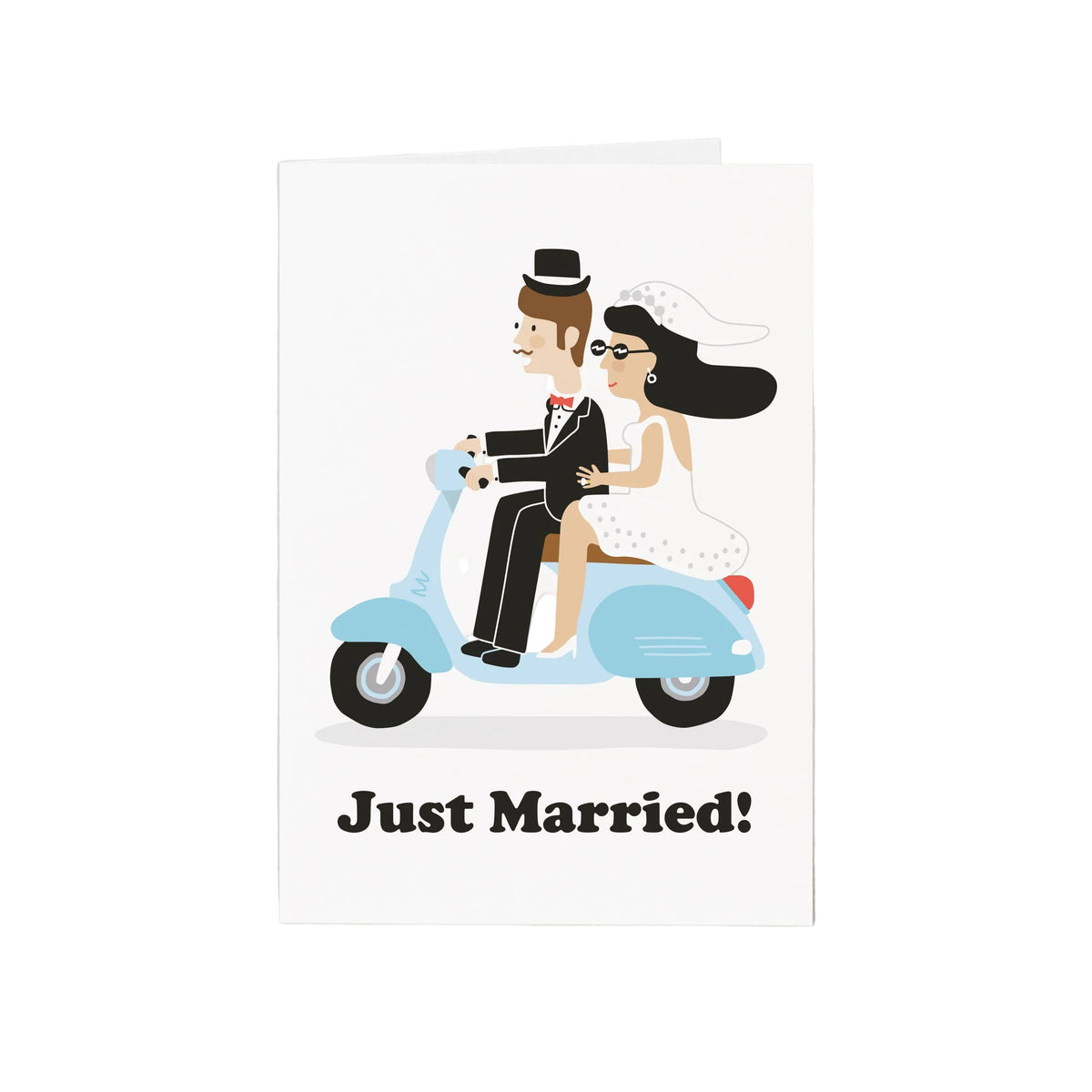 Just Married Card Scooter Wedding Card