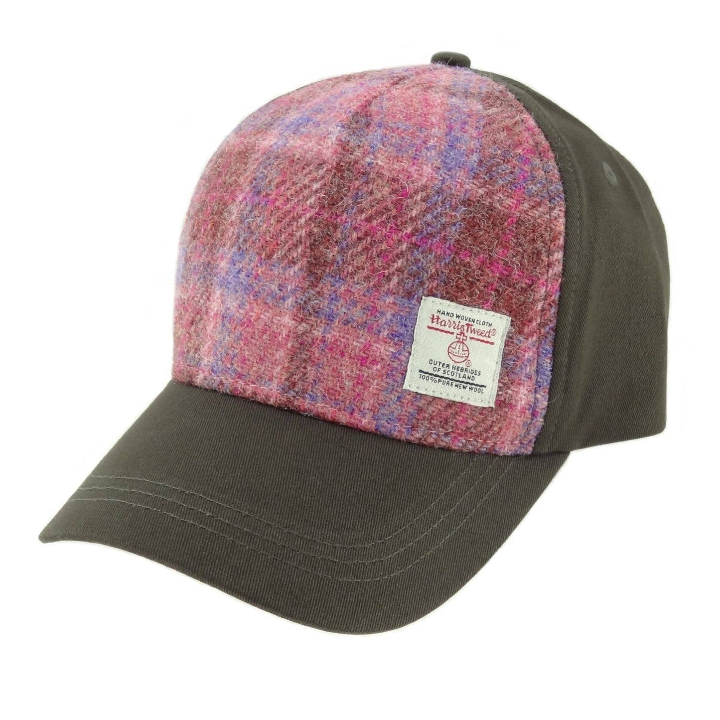Harris Tweed Baseball Cap in Pink