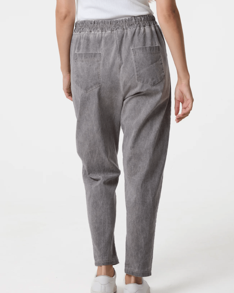 Charcoal Washed Relaxed Fit Magic Trousers - Pink Poodle Boutique - NV3812IT003 - CHARCOAL