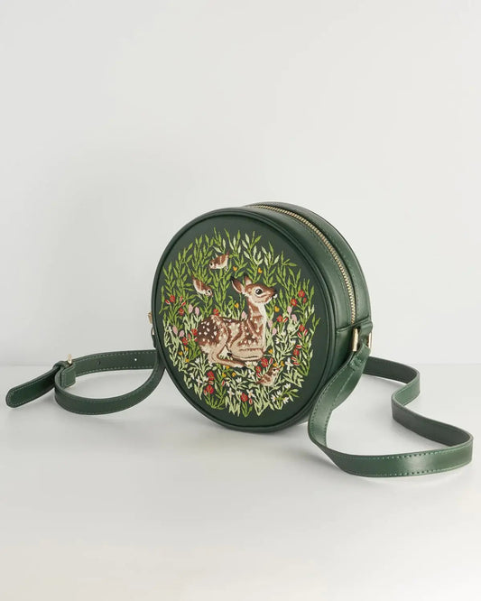 Chloe Fawn Embroidered Circle Purse - Pink Poodle Boutique -