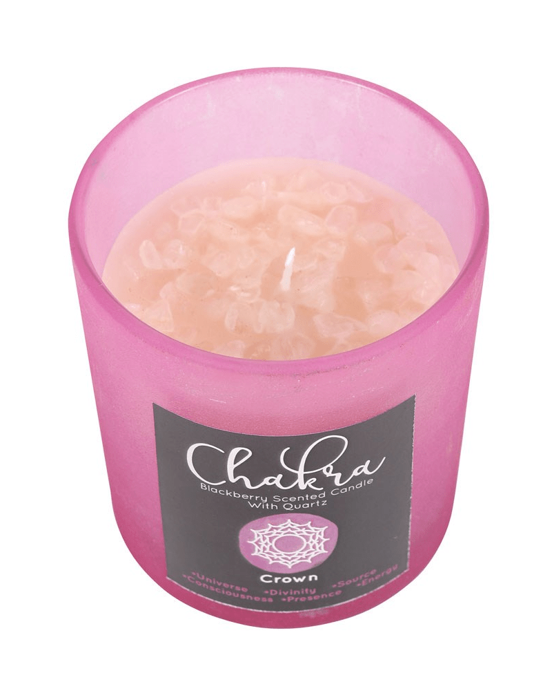 Crown Chakra Blackberry Crystal Chip Candle - Pink Poodle Boutique - CK - 28923