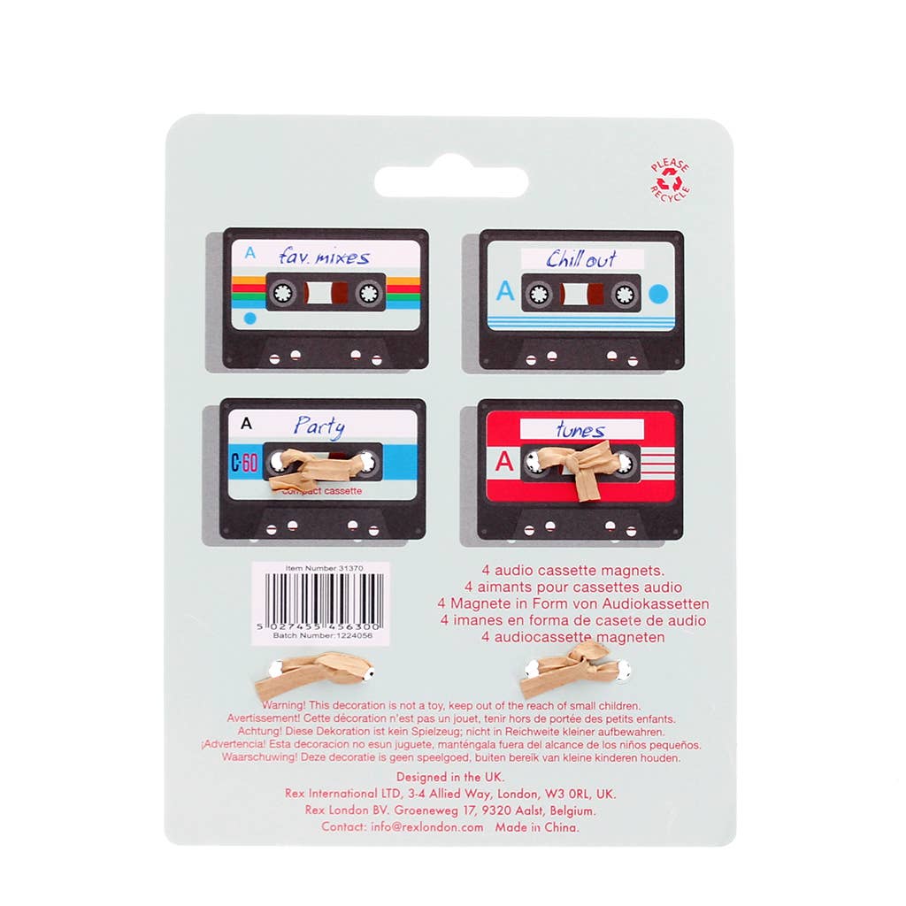 Mini Cassette Magnets Set of 4