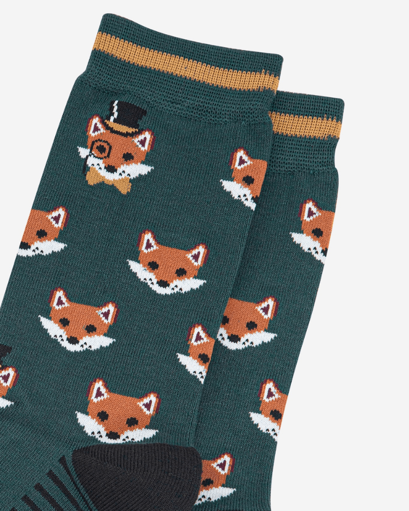 Dapper Fox Bamboo Socks - Pink Poodle Boutique - 4445FFOXFG