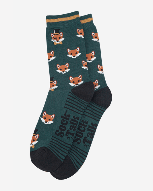 Dapper Fox Bamboo Socks - Pink Poodle Boutique - 4445FFOXFG